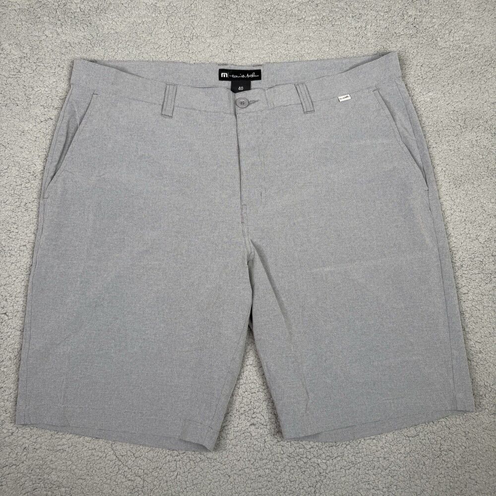 Travis Mathew Shorts Mens 40 Gray Performance Golf 10" Stretch Casual Chino